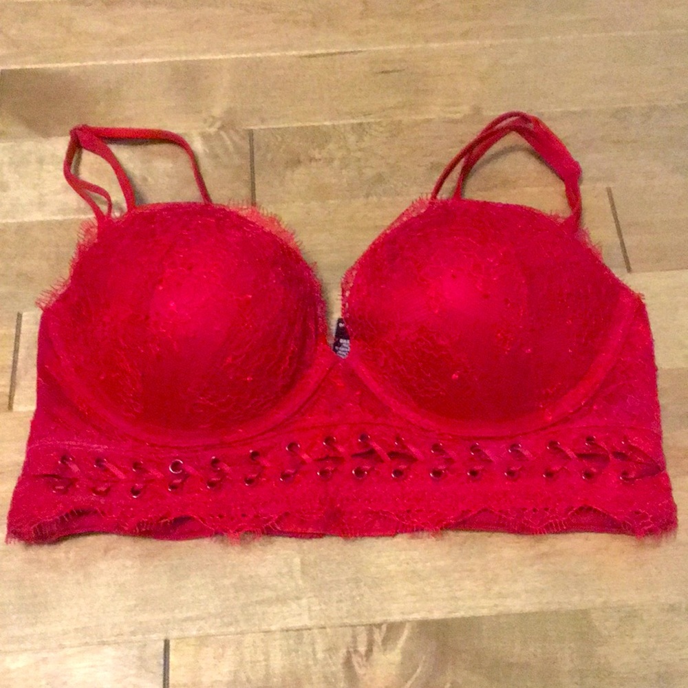 Victoria’s Secret | Red Lace-Up Bra